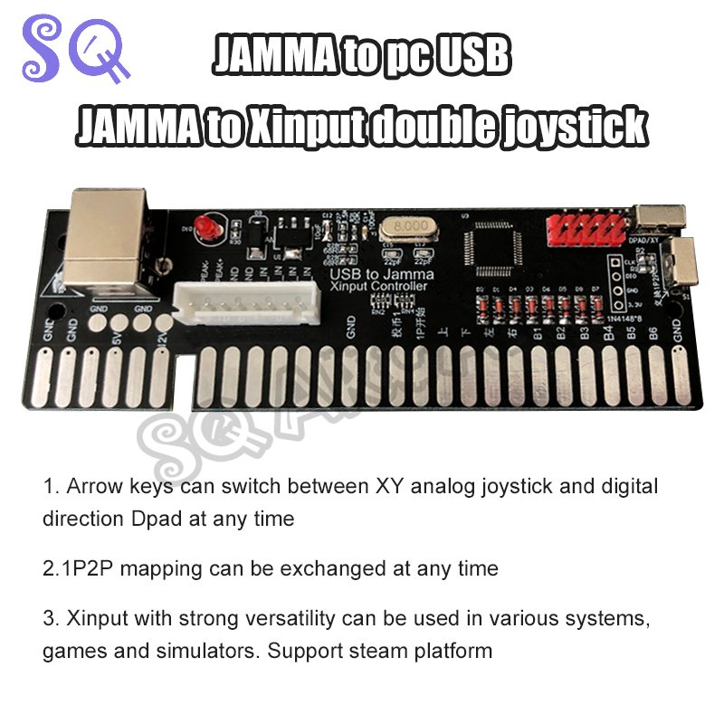 Coin Acceptor Selector - USB to Jamma Xinput Controller Double