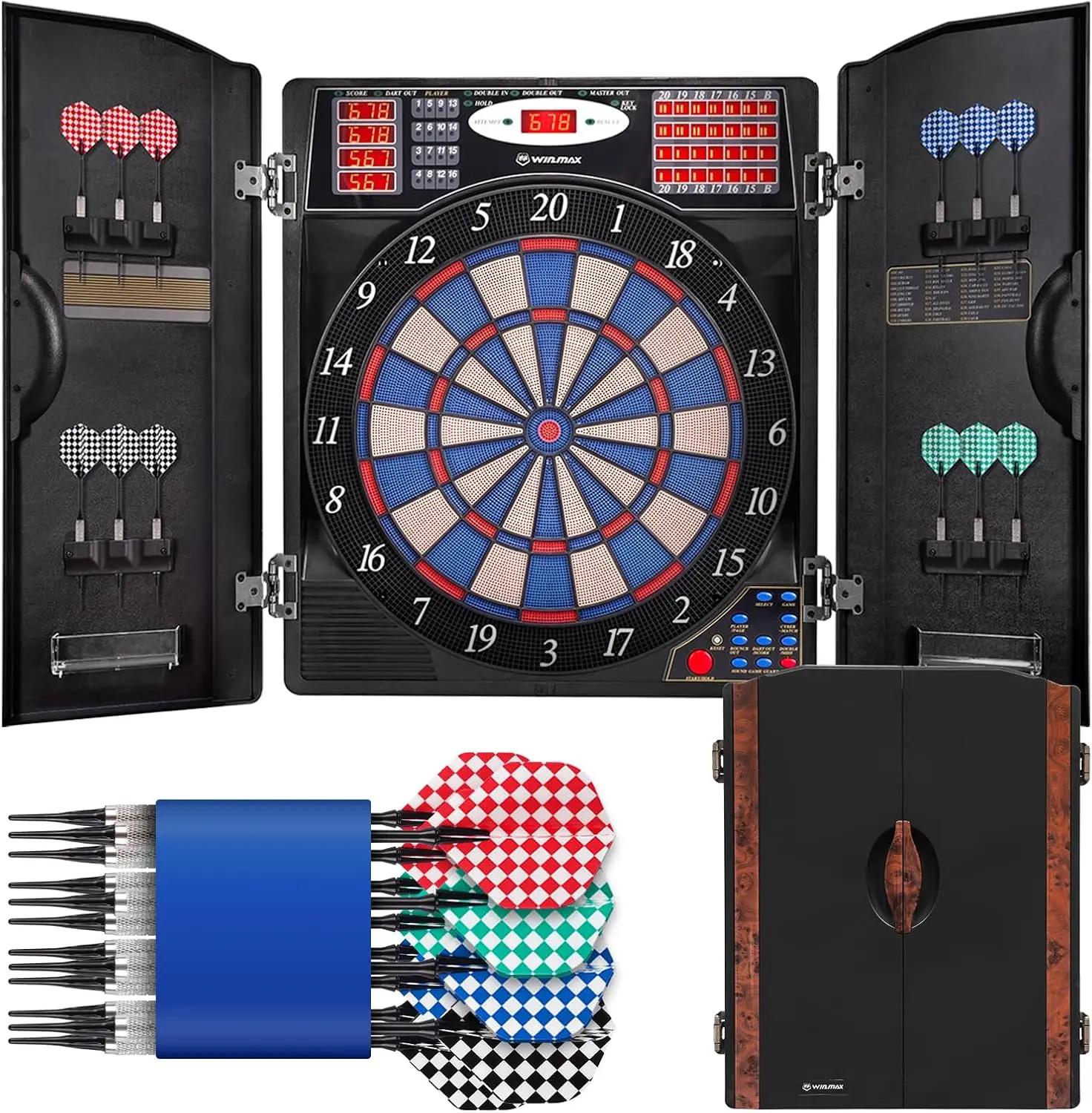 Electronic Dartboard Cabinet - Electronic Dart Board Cabinet Set for