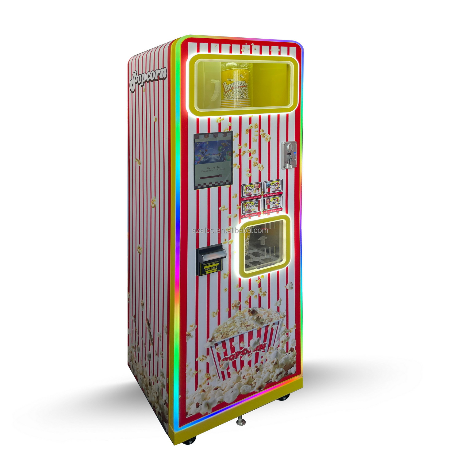 Popcorn Vending Machine - Two Flavors Commercial Popcorn Making Vending