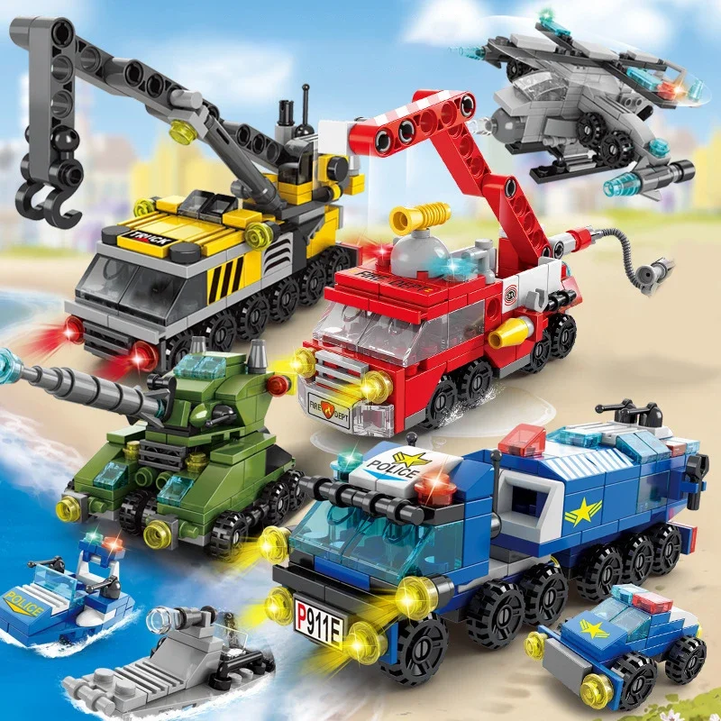 Claw Crane Machine - City Fire Car Building Blocks for