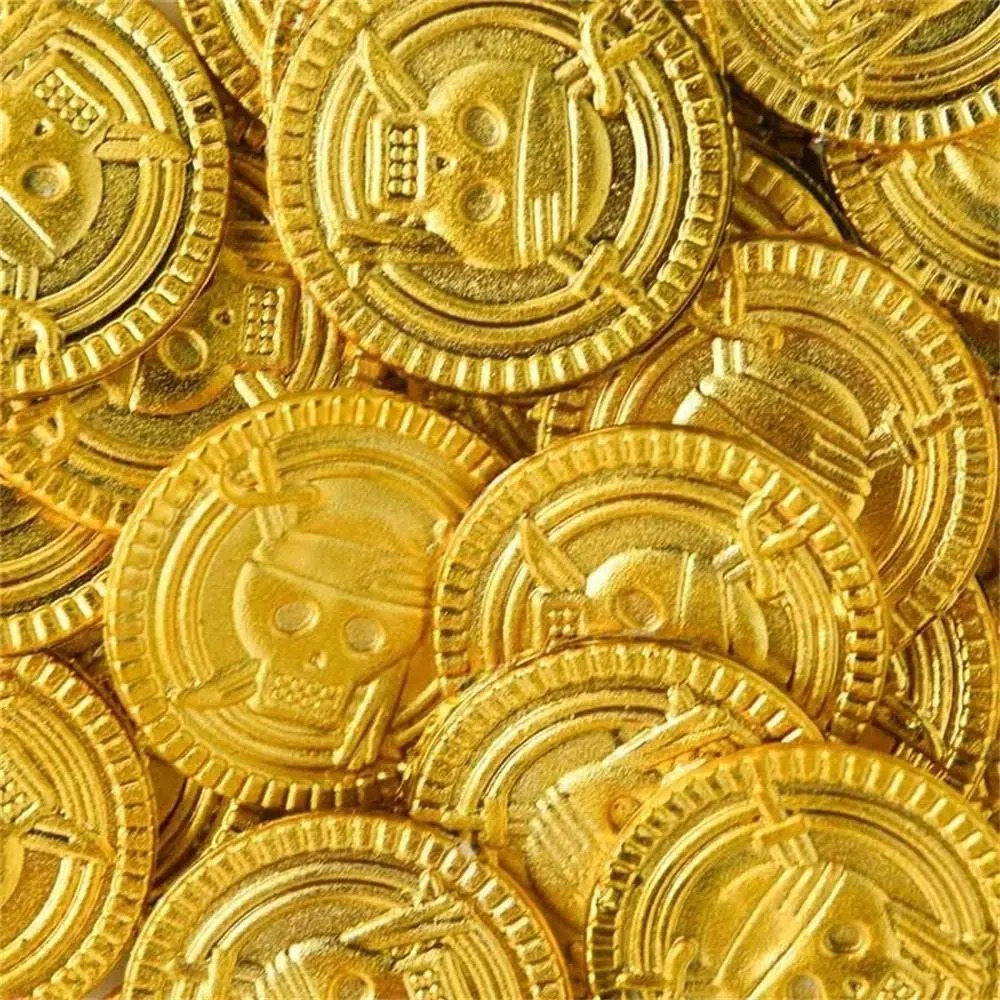 Plastic Pirate Gold Coins Gold - Arcade Game Coin ulasan dan harga