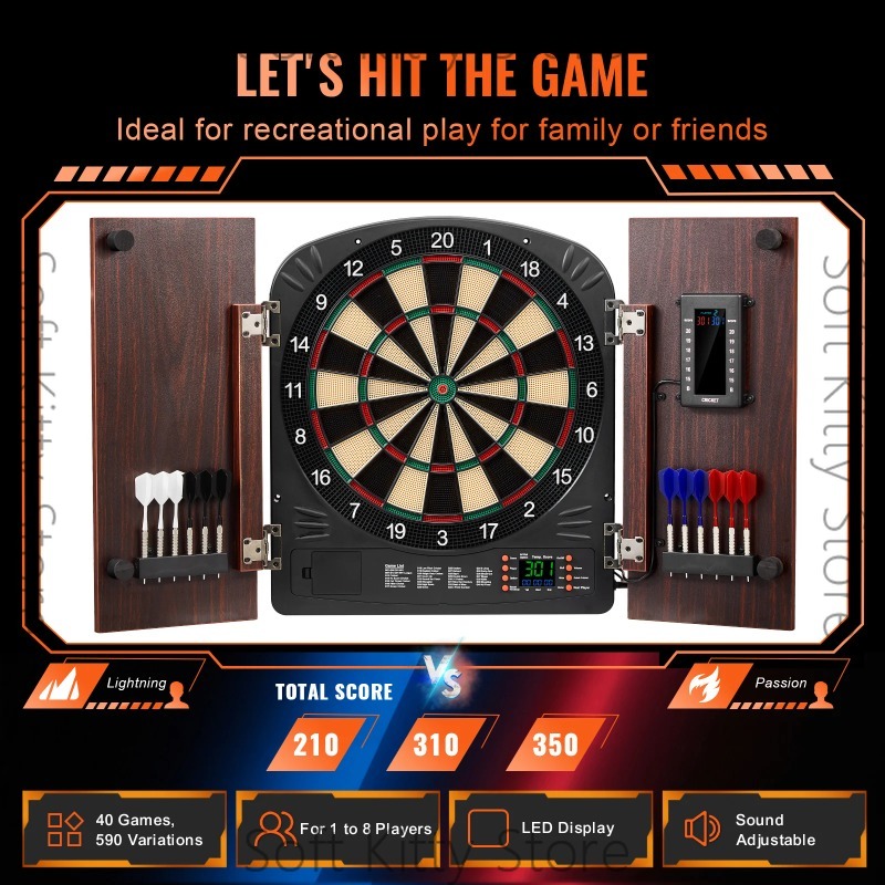 Dartboard and Cabinet Set Hide - Electronic Dartboard Cabinet ulasan dan harga