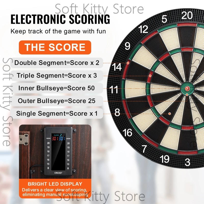 Dartboard and Cabinet Set Hide - Electronic Dartboard Cabinet ulasan dan harga