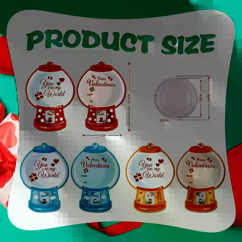 18/36 Pcs DIY Valentines Candy - Bubble Gum Machine ulasan dan harga