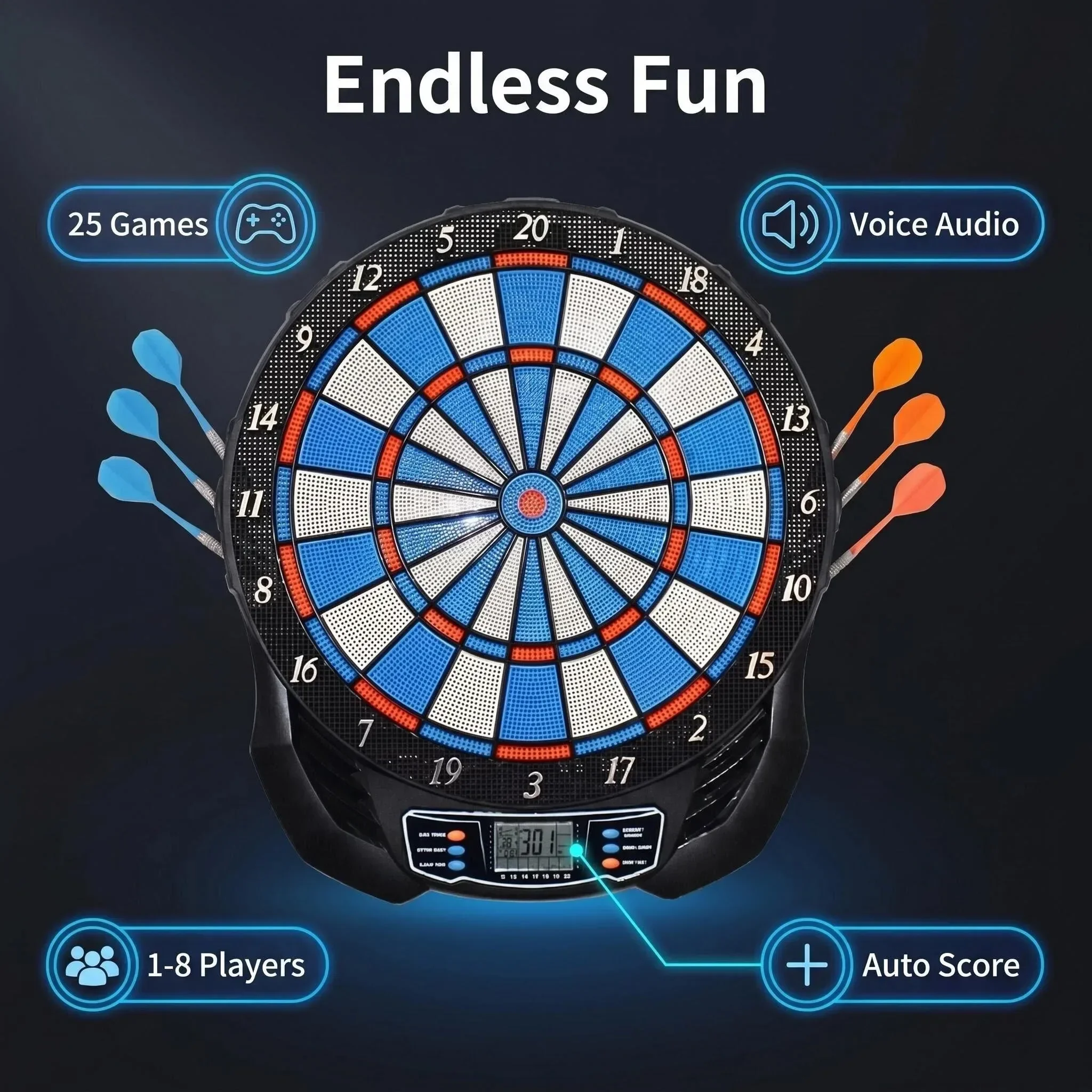 DartVibe Advanced Electronic D - Electronic Dartboard Cabinet ulasan dan harga