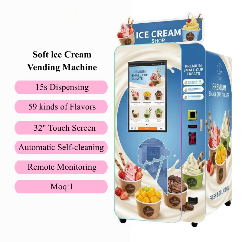 Customized Soft Ice Cream Vend - Popcorn Vending Machine ulasan dan harga