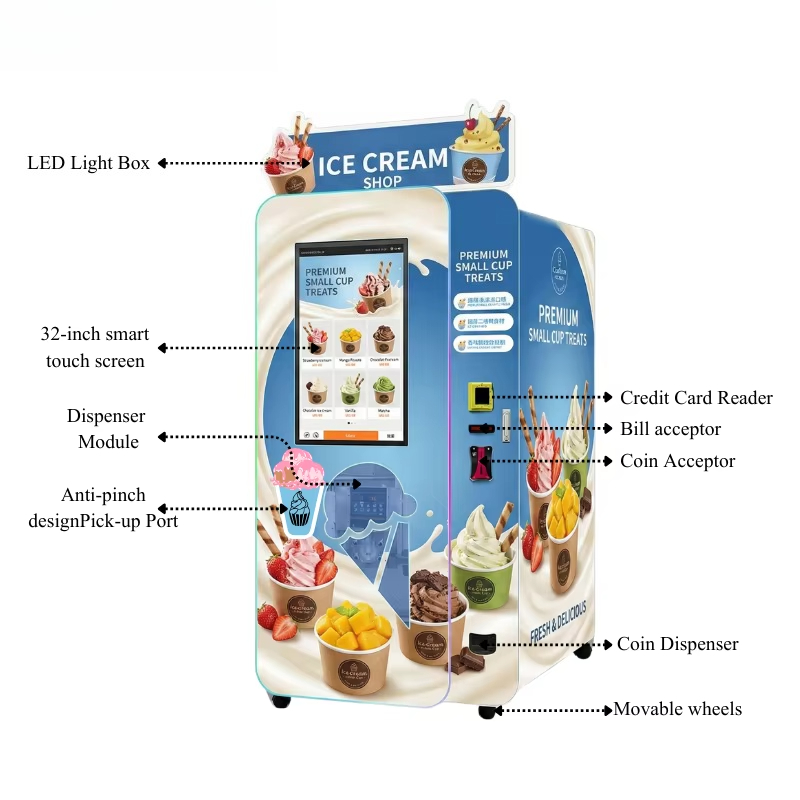 Customized Soft Ice Cream Vend - Popcorn Vending Machine ulasan dan harga