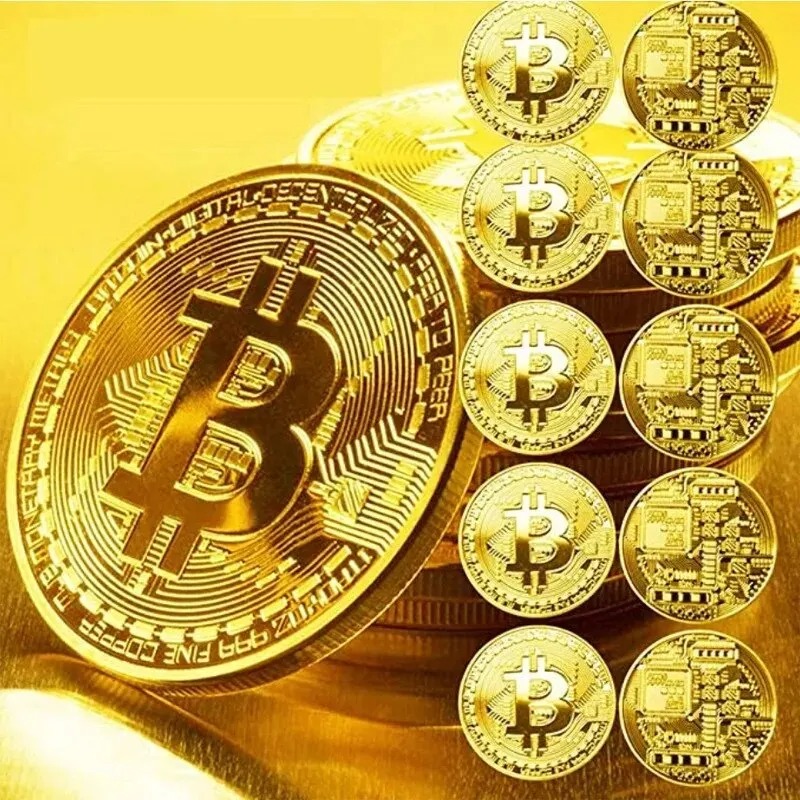 60-2PCS Gold Plated Bitcoin Co - Arcade Game Coin ulasan dan harga