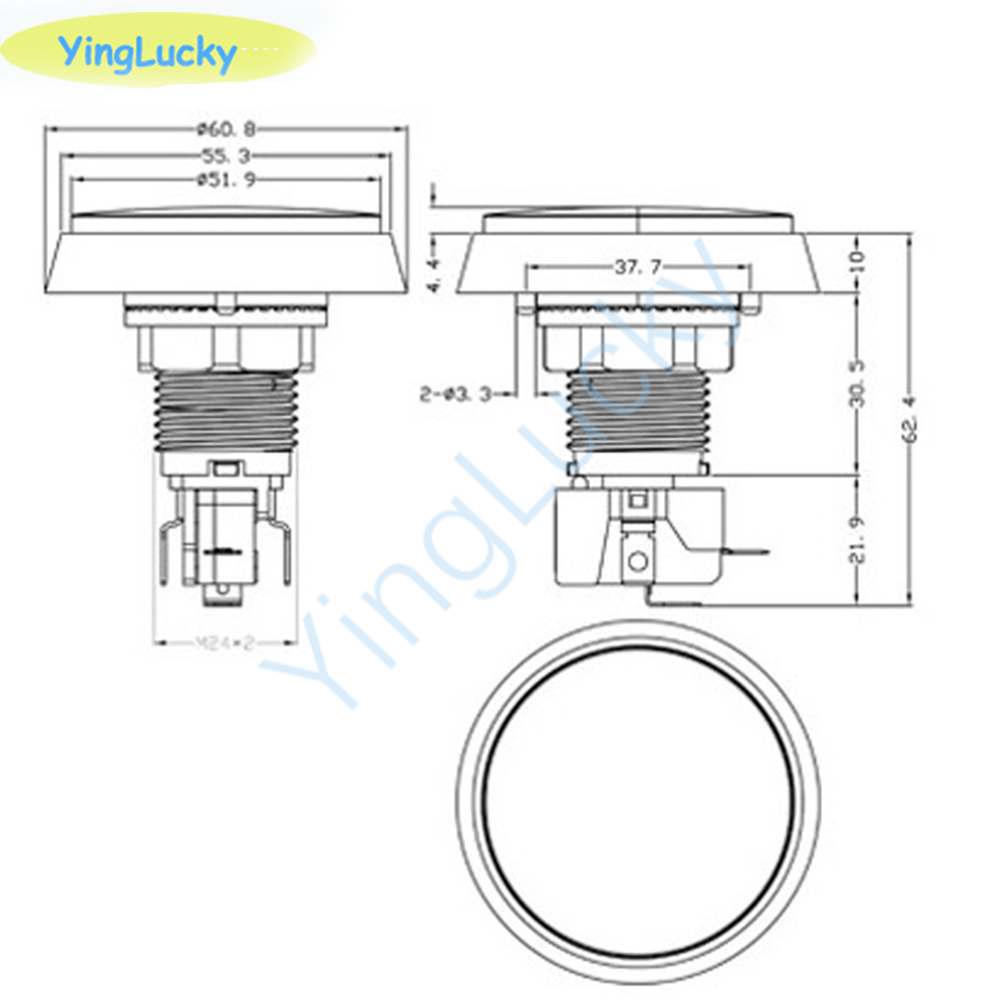 10pcs Arcade Button 60MM  LED  - Coin Acceptor Selector ulasan dan harga