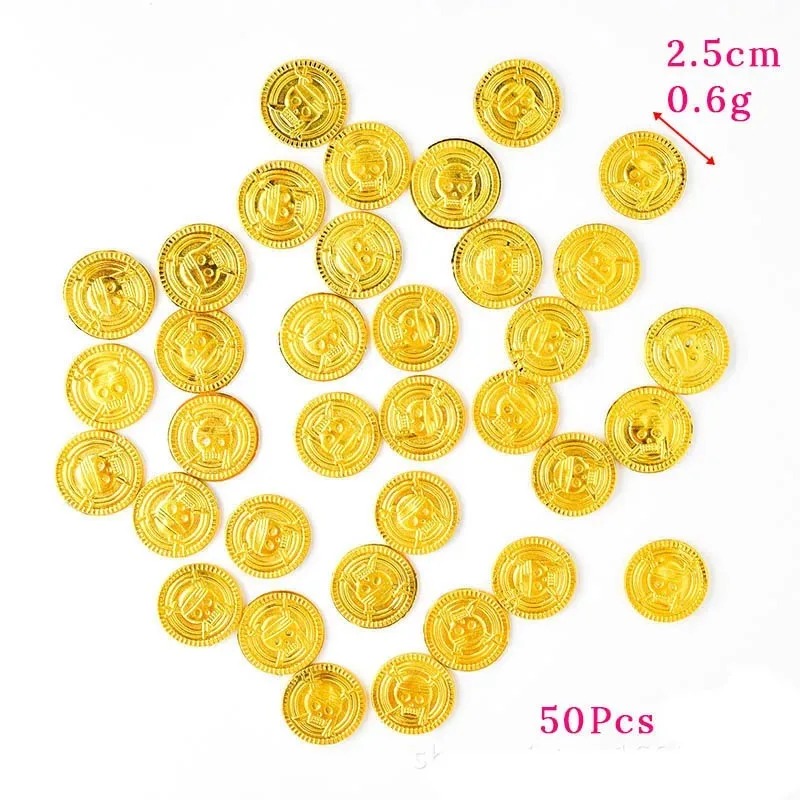 50Pcs Pirate Gold Coins Plasti - Arcade Game Coin ulasan dan harga