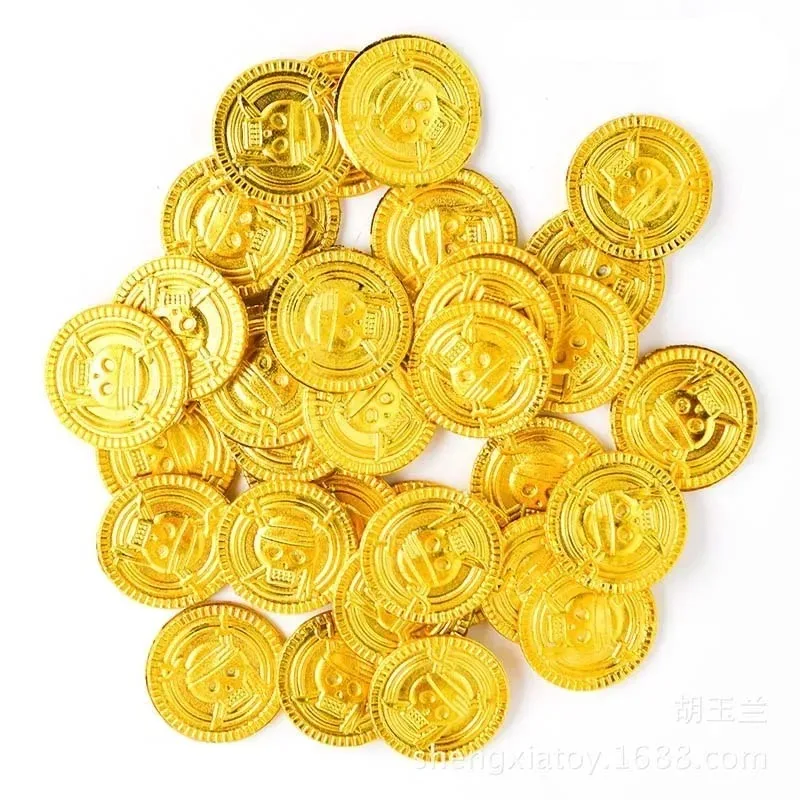 50Pcs Pirate Gold Coins Plasti - Arcade Game Coin ulasan dan harga